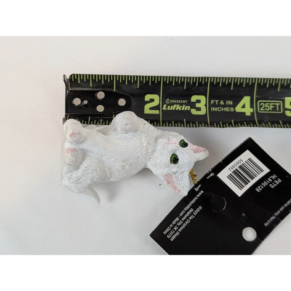 The Christmas Shop White Cute Kitten Ornament, 3